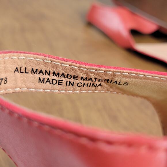 Bare Traps Womens Dayna Sandals 7.5 Red Woven Leather Slingback Platform Wedge - Picture 9 of 13